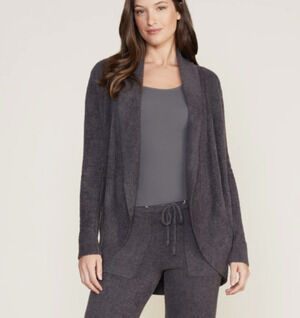 Barefoot Dreams CozyChic Lite Circle Cardigan in Carbon Gray XS